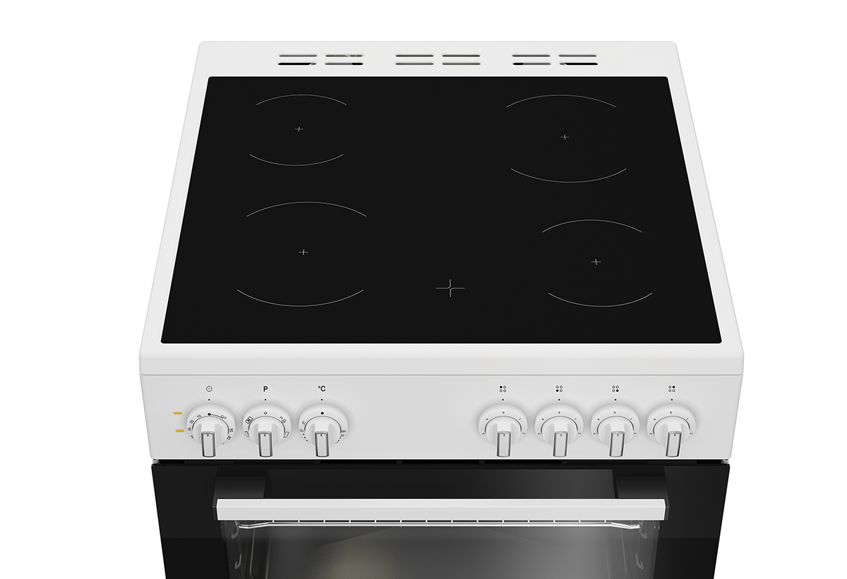 Απεικονίζονται οι εστίες τις κεραμικής κουζίνας.